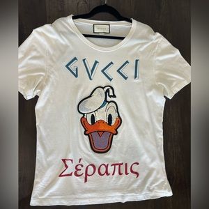 Gucci Washed Donald Duck Appliqué T-
Shirt Graphic Print T-Shirt